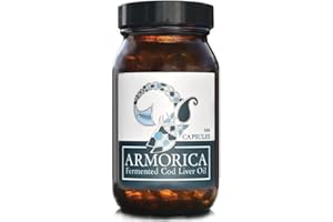 ARMORICA Fermented Cod Liver Oil | Cold-Processed & Naturally Enriched | Omega-3, Antioxidants, and Vitamins A & D | Made in The UK (Unflavoured) (120 Capsules)