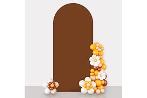 AIBIIN 1 x 2,1 m Kaffeebrauner Hintergrund in Bogenform, runder Rahmen, 2-seitige Passform, Ständer für Hochzeitszeremonie, Geburtstag, Party, Babyparty, Bankett, Dekoration