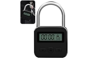 CJBIN Digitale Zeitschloss, Smart Time Lock mit LCD-Display, Küchensafe Zeitschloss Wiederaufladbares USB Sicherheits Vorhängeschloss, für Verhindere schlechte Gewohnheiten (Schwarz)