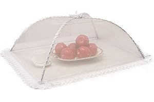 Stecto Coprivivande a Ombrello, Coperchi per Alimenti da Cucina Pieghevoli in Rete a Maglia fine 50x70cm, impediscono agli Insetti di Volare Dentro, per Barbecue da Picnic Allaperto