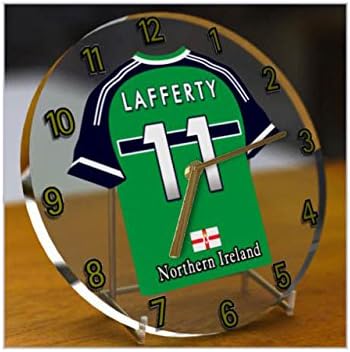 INTERNATIONAL FOOTBALL SHIRT DESKTOP CLOCKS - ANY NAME, ANY NUMBER, ANY TEAM - FREE PERSONALISATION !! (Northern Ireland International Football Team)