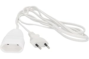 UNITEC Euro-Verlängerung mit Stecker und Kupplung, 2 Meter, weiß