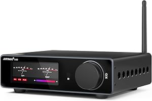 AIYIMA A80 Amplificatore di potenza DAC con PFFB TPA3255D2 Stereo HiFi 2.0 Canale Classe D Amplificatore Bluetooth 300Wx2 ESS9038Q2M Decoder con PC-USB Coassiale Ottico TRS Ingresso RCA