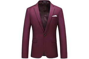 YOUTHUP Blazer para Hombre Slim Fit 1 Botón Chaqueta de Traje de Hombre Negocio Boda Blazers