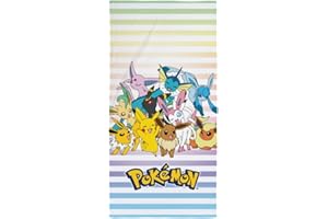 Halantex POKEMON PIKACHU & PERSONAGGI - Ręcznik plażowy Ręcznik plażowy - 100% bawełna - Rozmiar 70 x 140 cm - POK-1048T