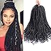Price comparison product image Goddess Faux Locs Crochet Braiding Hair, 6 Pack/Lot Twist Synthetic Hair Extensions With Curly Ends (20 inches, Black)