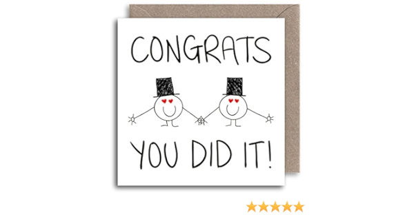 Carte De Felicitations Pour Mariage Gay Amazon Fr Fournitures De Bureau