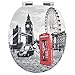 Produktbild WC-Sitz Toilettensitz mit Deckel Motiv - London aus MDF-Holz mit Absenkautomatik | Juskys