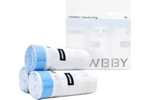 PAWBBY Lot de 30 sacs à litière pour chat - Sacs poubelle autonettoyants avec poignée