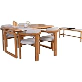 vow chair Cheri - Modern ve Ahşap Masa Sandalye Takımı - 4 Sandalye, 1 Masa - Krem Medium