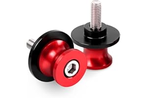 JNNJ 2 Pièces Moto Bras Oscillant Bobines Curseurs, Moto 8mm Cnc Diabolos Support De Bras Oscillant, Aluminium CNC Swing Spool Sliders Bras Swingarm Bobbins, Protection CNC Accessoires Moto(Rouge)