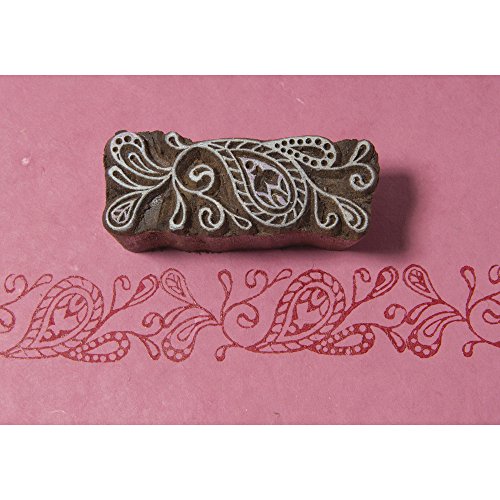 Rayher Blockwallah Paisley Hobby 59519000 Border Stamp 2.5 x 7 CM