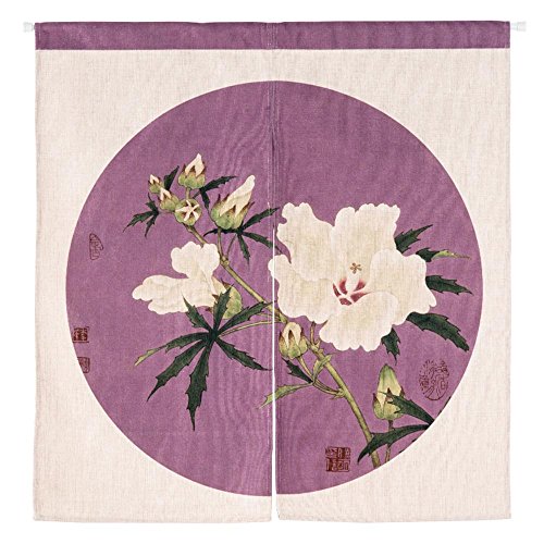 MR FANTASY Noren Doorway Vorhang Tapisserie Baumwoll Leinen Raum Divider Anti-Moskito Home Decor Kamelie 85x90cm