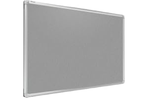 ‎ALLBOARDS ALLboards Pinnwand Filztafel 90x60cm mit Alurahmen, Textiltafel Grau