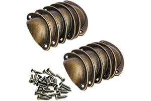 beihuazi® Poignée Coquille Rétro Poignee de Meuble Vintage Bouton Tiroir Poignée avec 24 Vis pour Placards Armoire Commode Tiroirs -12Pcs