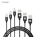 Produktbild Nylon geflochtenes Kabel, CAFELE 3 Pack 1FT / 4FT / 6FT USB 3.1 Type C Syn & Charge Kabel ,Samsung Galaxy S8 , Google Chromebook Pixel usw. (Schwarz)