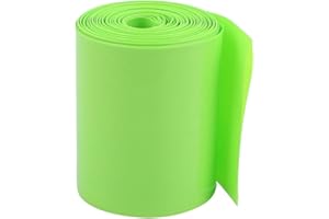 UXCELL sourcing map Tubo Termorretráctil PVC de 70 mm de Ancho Plano 21 M de Longitud Verde para Batería 18650