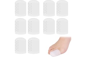 ruggito 10 Stück Atmungsaktive Zehenschutz Gel Zehenkappen Zehenschutz GroßEr Zeh, Silikon Zehenschutz, Schmerzlinderung für Hühneraugen, Blasen, Schwielen Unisex(Weiß)