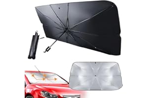 JOZMMZEOOA Pare-Soleil Pare-Brise de Voiture,80x140CM Pare Soleil Voiture Pare Brise Avant Parapluie Pare-Soleils Voiture UV Pliable Protection Avant Parapluies,pour Plupart des Voitures,SUV,Camions