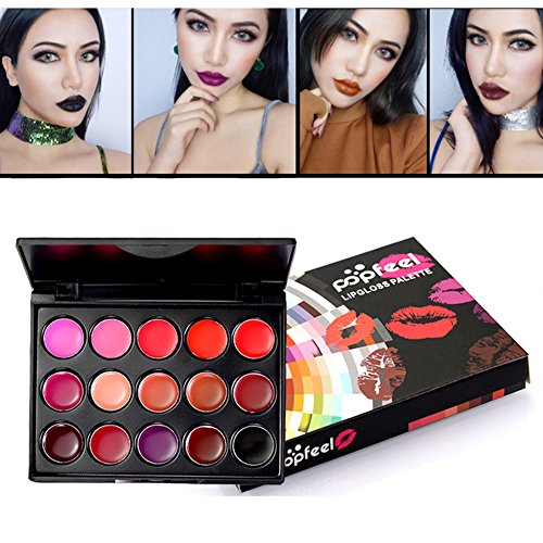 DE’LANCI Mini Lip Lipstick Gloss Palette Makeup Kosmetik Set (15 Farben) - 2