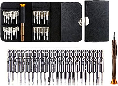 Fangxin Set of 25 Mini Hardened Phillips Screwdriver Repair Tool Set for PC Laptop Mobile Apple iPhone Glasses