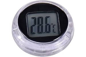 LECERROT Waterproof Digital Motorcycle Thermometer - Stick On With Double Sided Tape and Clock