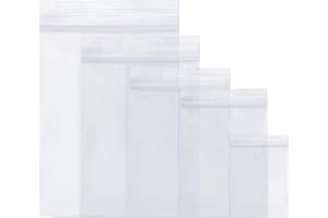 Baxcdyswe Lot de 500 Sachet Plastique Transparent, 5 Tailles Zip Pochon Plastique Sacs à Fermeture, Sachets Plastiques Transparents Refermables en Film Plastique PE Solide, Convient Usage Alimentaire