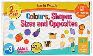 Amazon Brand - Jam & Honey Shapes, Sizes, Opposites and Colours Puzzle