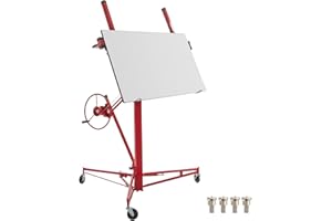 VEVOR Pannello sollevatore per cartongesso da 16 piedi, capacità peso 150 libbre, martinetto per pannelli, materiale in acciaio con braccio telescopico 48x192 cm in cartongesso