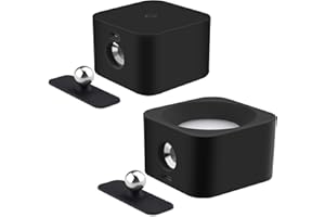 Immver Wall Lights Set of Two，2000mAh Rechargeable Battery Operated，w/ Warm/Natural/Cool White Light & 3 Brightness Dimmable，360° Rotatable Reading Light，Living，Bedside Lamp，Corridor，Black (SH-C6103)