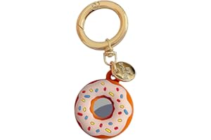 BCBF Donut Coque Compatible avec Apple GPS Locator Protection Contre Les Chutes Porte-clés Design Mignon Mini Coque pour AirTags Tracker (Beige)