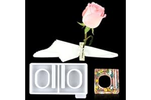 Voyyphixa 2pcs Stampi per Resina Portatovagliolo Stampi in Silicone Vaso Resina Epossidica Trasparente Portatovaglioli Decorzioni Tavola Cena Anniversaria Anelli Tovagliolo Fibbia (Stampi per Resina)