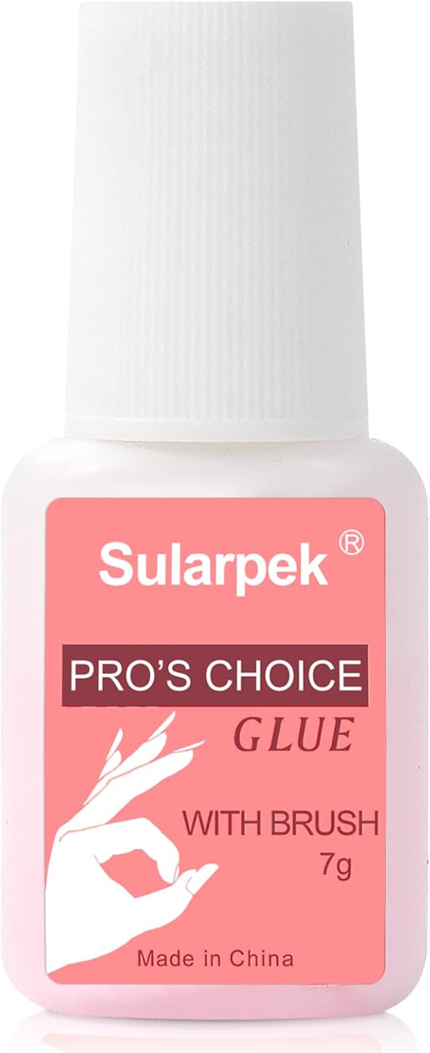 Sularpek Pegamento de uñas extrafuerte, pegamento de uñas de 7 ml, pegamento para uñas postizas, para aplicar puntas de uñas artificiales para manicura
