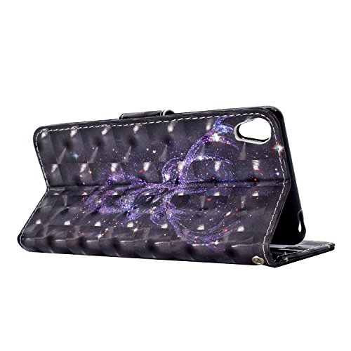 Funda Sony Xperia XA1  2017   WindTeco 3D Bling Patr  n Carcasa Cartera Flip de Piel PU Libro Billetera con Funci  n de Soporte y Ranuras de Tarjeta para SONY Xperia XA1  2017 