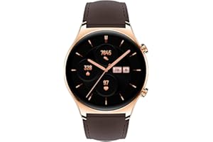 HONOR Zegarek GS3 Smartwatch, ekran dotykowy AMOLED 1.43", zegar aktywności fizycznej z monitorowaniem tętna, snu i tlenu do 14 dni autonomii, wersja skóry złota