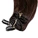 S-noilite 16" 18" 20" 22" 8PCS Silky Clip In Human Hair Extensions 100% Remy Real Human Hair Straight Various Colors for Women Beauty (18inches 70g, 04# Medium Brown)