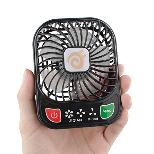 D-FantiX 4-Zoll-Portable Fan 3 Speeds Mini USB-Lüfter mit LED-Licht (Schwarz) - 7