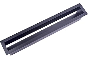 ADGO Kratka kominowa, kratka wentylacyjna, kratka na ciepłe powietrze, kratka wylotowa do kominka, ukryty wlot powietrza, ukryty wlot powietrza, prostokątna, wzdłużna, powlekana proszkowo, czarna (10 x 80 cm)