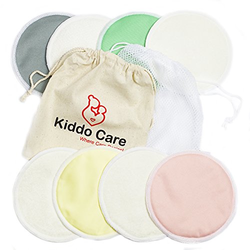 # 1 BEST waschbar Bio Bambus Stilleinlage-8 Pack (4 Paar)-wiederverwendbar Stilleinlagen, BH Pads, auslaufsicher,, wasserdicht, hypoallergen Stillen Pads, absorbierenden Pads, + 2 GRATIS eBooks. - 3