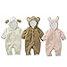 Womdee Baby Toddler Winter Fleece Romper Playsuits Onesies (Khaki,80/6-9M) With Womdee Accessory