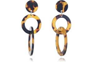 IMINI Akrylowe potrójne okrągłe koło wiszące kolczyki dla kobiet dziewcząt żywica geometryczne frędzle wiszące sztyfty hipoalergiczne lekkie retro Y2K impreza 70s 80s 90s biżuteria prezenty dla siostry BFF