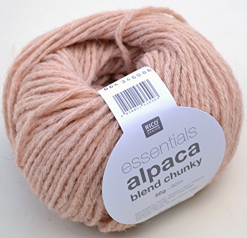 Rico essentials Alpaca blend chunky Fb. 04 puder – leichte Wolle mit Alpakawolle zum Stricken & Häkeln made in Italy - 2