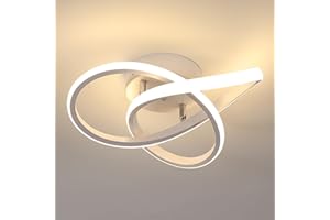 Comely Lámpara de Techo LED Moderna, 30W 3375LM Plafon LED Techo con forma de Flor para Dormitorio, Pasillo, Cocina, Baño, Blanco Cálido 3000K, Blanco
