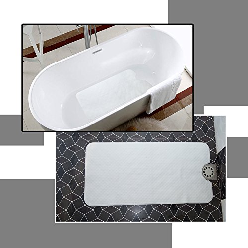 Mayshine Non-slip Badewannenmatte Duschmatte Gummi 40x80cm Weiß - 6