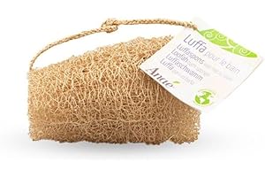ANAÉ Éponge en Luffa Naturel pour le corps - 12 x 8 cm environ - Cette éponge végétale est la pulpe séchée de courges - Production en agrobiologie forestière au Bénin et au Burkina