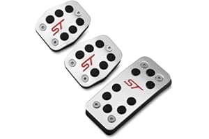 LUXUYPON Copripedali sportivi di ricambio in metallo compatibili con Ford Focus MK2 MK3 MK4 Kuga Escape ST manuale freno a gas frizione