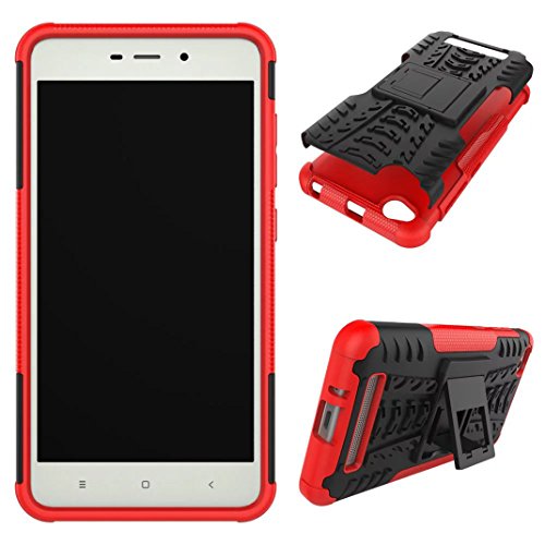 XiaoMi RedMi 4A Funda Hybrid Design con Stand Feature Detachable Dual Layer Protective Shell Hard Espalda Funda Carcasa para XiaoMi RedMi 4A - Rojo XiaoMi RedMi 4A Funda Hybrid Design con Stand Feature Detachable Dual Layer Protective Shell Hard Espalda Funda Carcasa para XiaoMi RedMi 4A - Rojo