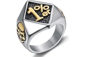 BOBIJOO Jewelry - Bague Chevalière Biker Triker Homme Tête de mort Club MC Acier inoxydable Argent Or