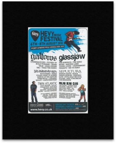 HEVY MUSIC FESTIVAL - 2010 - Gallows Glassjaw Comeback Kid Matted Mini Poster - 13.5x10cm