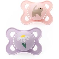 MAM Day and Night Silicone Dummies 0-6 Months GIRL Pack of 6 incl